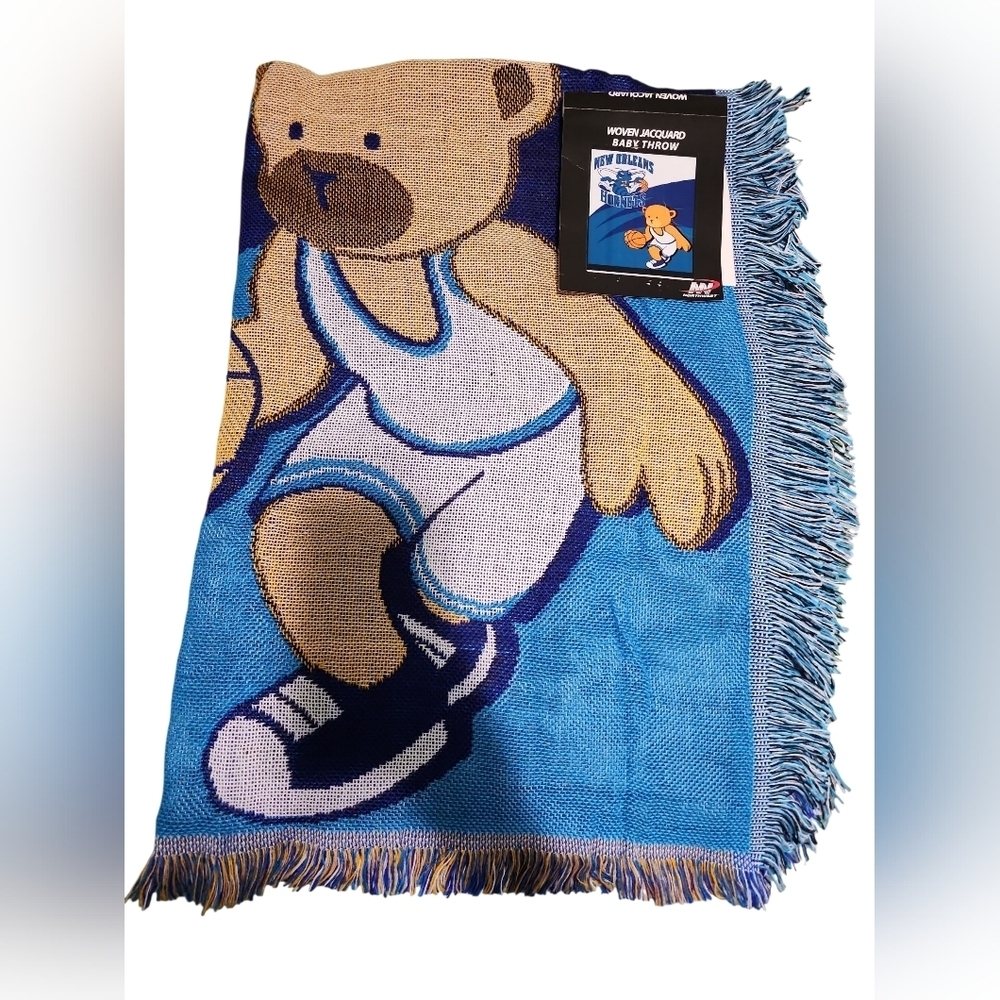 NBA New Orleans Hornets Woven Jacquard Baby Throw Blanket